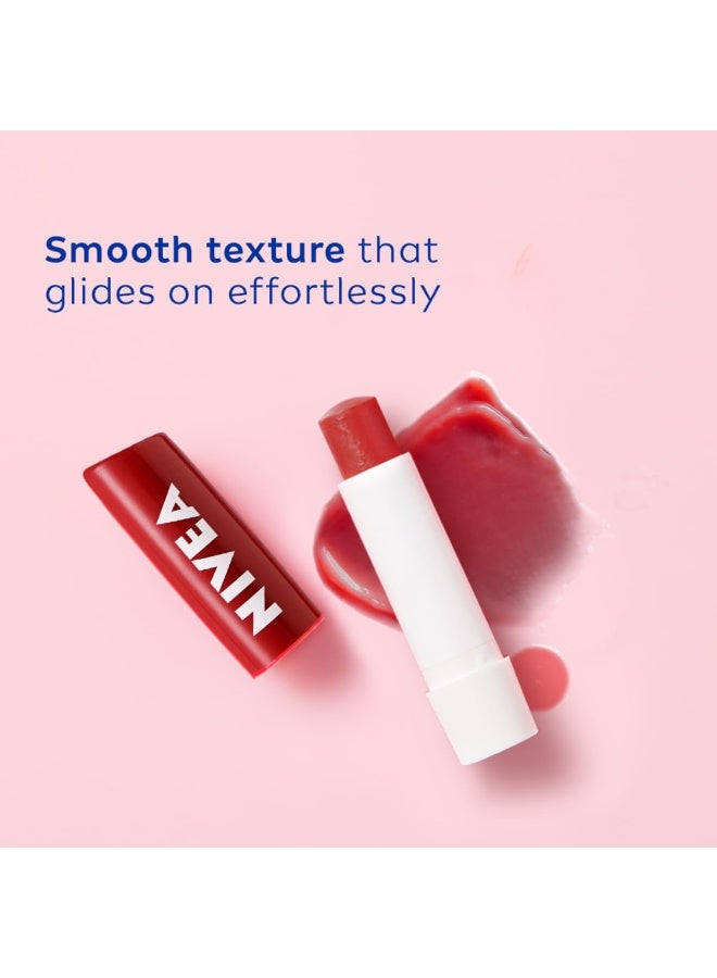 NIVEA Shine Caring Lip Balm, Pomegranate, 4.8G, Red - Image 3